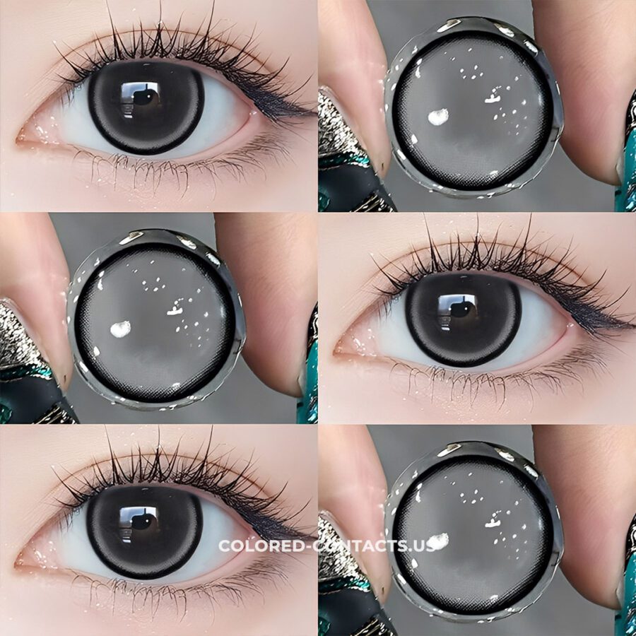 Milky Jewel Gray Contact Lens With Black Rim - Image 2