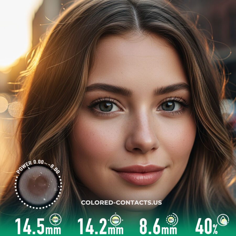 Milky Jewel Gray Contact Lens With Black Rim
