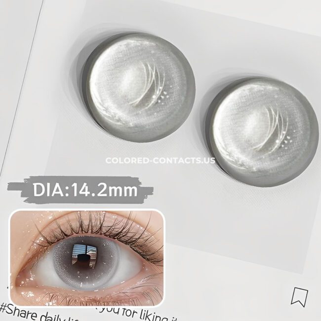 Misty Silver Gray Daily Colored Contacts - 10 Lenses Premium Colored Contact Lenses