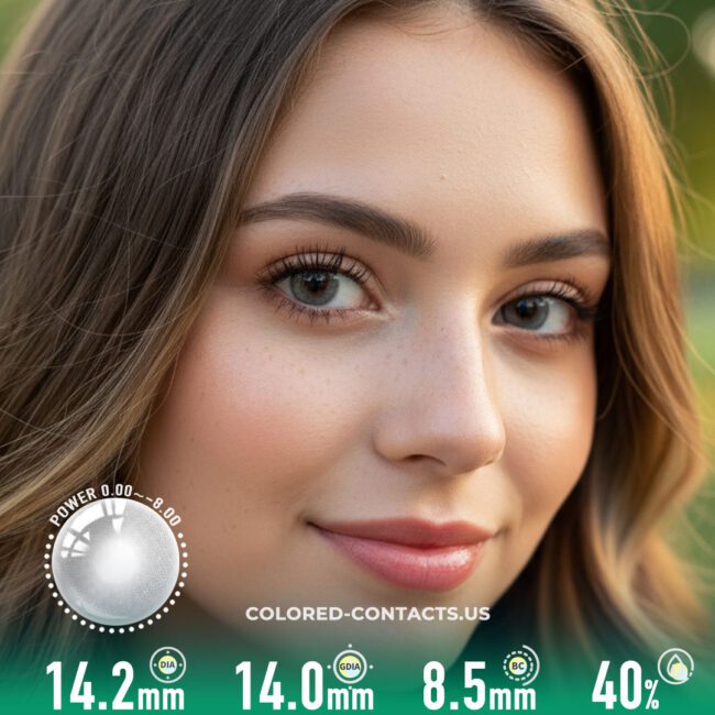 Misty Silver Gray Daily Colored Contacts - 10 Lenses