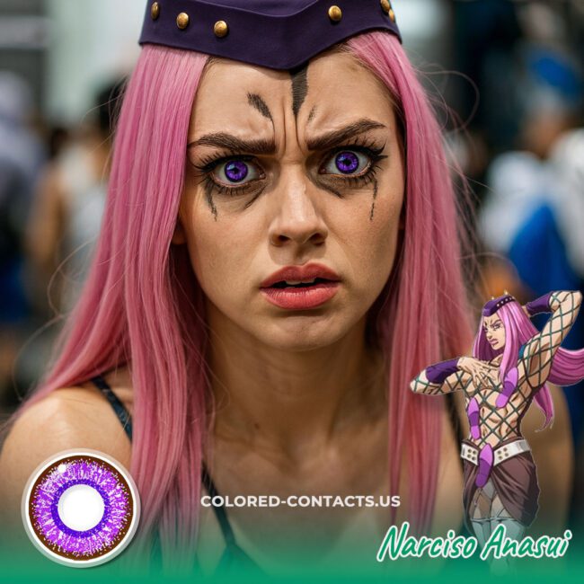 Narciso Anasui Cosplay Purple Contact Lenses