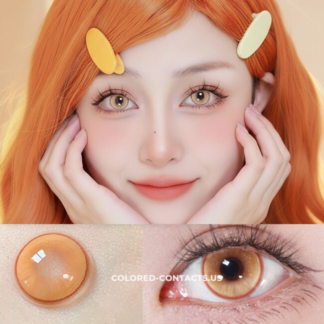 Radiant Ring Golden Brown Colored Contacts - Colored Contacts Radiant Ring Golden Brown Colored Contacts Premium Colored Contact Lenses