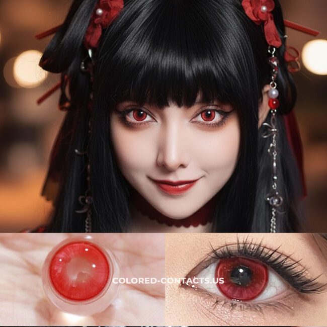 Radiant Ring Red Colored Contacts - Colored Contacts Radiant Ring Red Colored Contacts Premium Colored Contact Lenses
