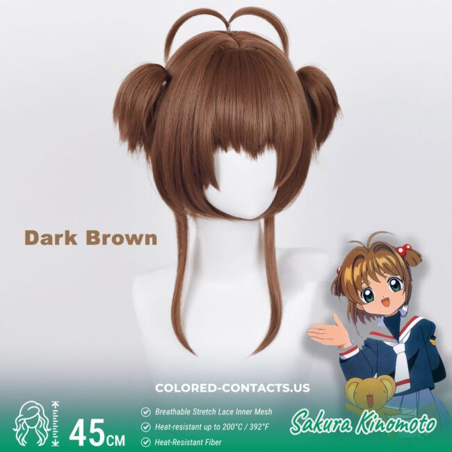 Sakura Kinomoto Cosplay Wig - Colored Contacts Sakura Kinomoto Cosplay Wig Premium Colored Contact Lenses