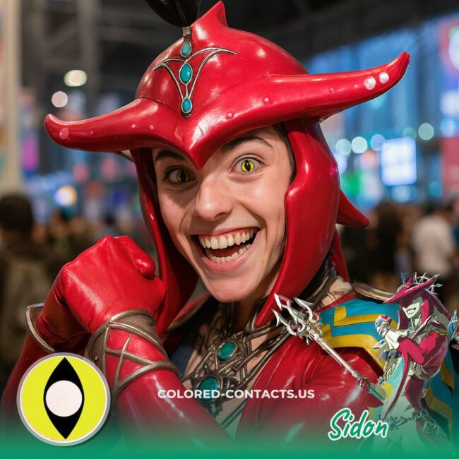 Sidon Cosplay Yellow Cat-Eye Vertical Pupil Contact Lenses