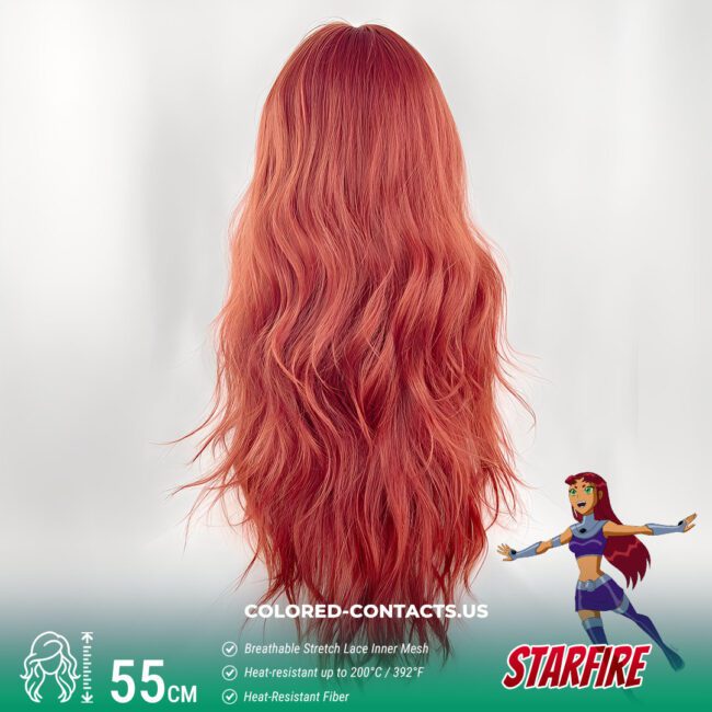 Starfire Cosplay Wig - Colored Contacts Starfire Cosplay Wig Premium Colored Contact Lenses