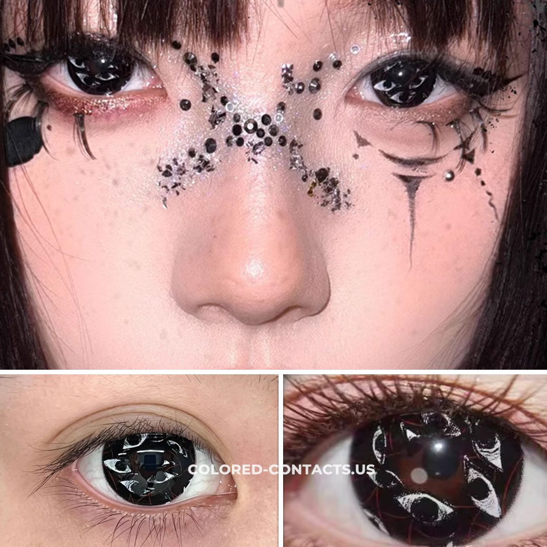Black Multi-Eye Horror Contact Lenses | 4-Lens Pack - Colored Contacts Black Multi-Eye Horror Contact Lenses | 4-Lens Pack - Image 2