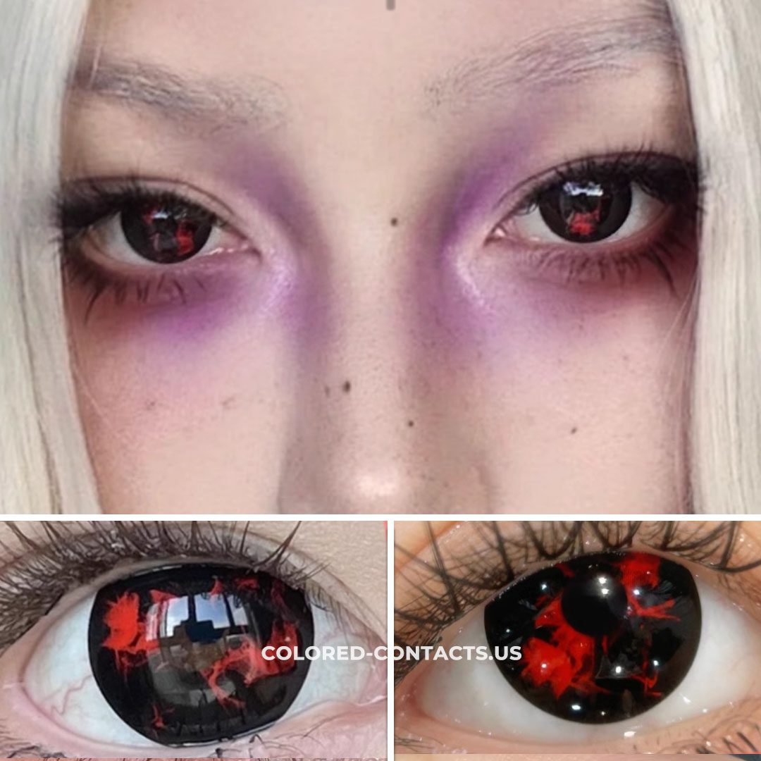 Blood Curse Black Crazy Lenses | 4-Lens Pack - Colored Contacts Blood Curse Black Crazy Lenses | 4-Lens Pack - Image 3