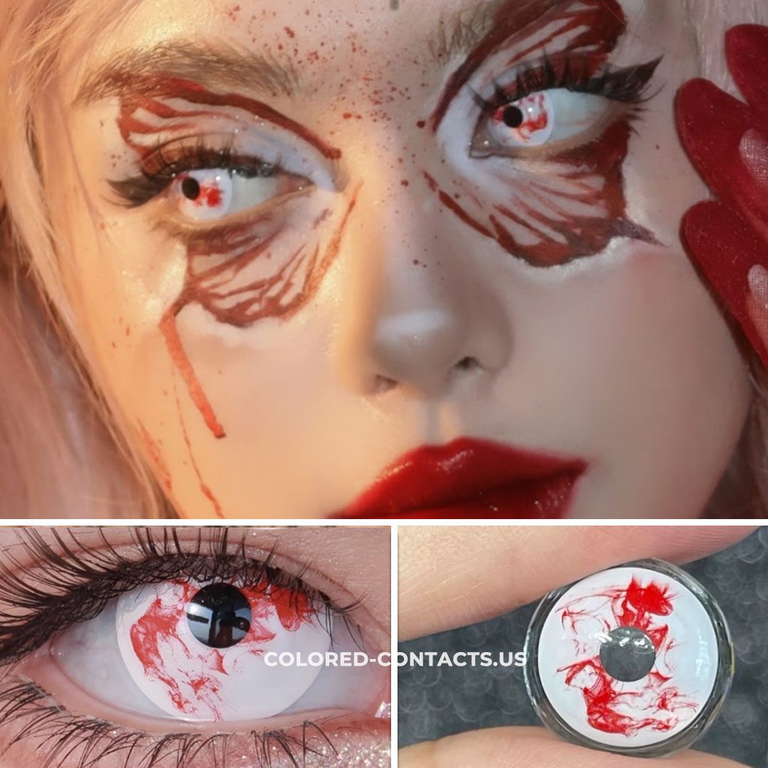Blood Curse White Crazy Lenses | 4-Lens Pack - Colored Contacts Blood Curse White Crazy Lenses | 4-Lens Pack - Image 2
