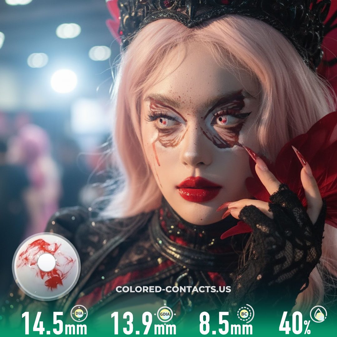 Blood Curse White Crazy Lenses | 4-Lens Pack - Colored Contacts Blood Curse White Crazy Lenses | 4-Lens Pack