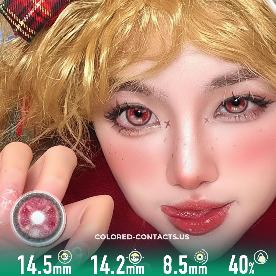 Bloody Strawberry Cross Eye Red Crazy Lenses | 4-Lens Pack - Colored Contacts Bloody Strawberry Cross Eye Red Crazy Lenses | 4-Lens Pack