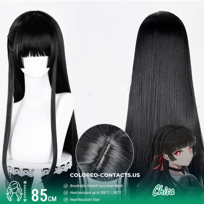 Wuthering Waves Chisa Cosplay Wig Premium Colored Contact Lenses