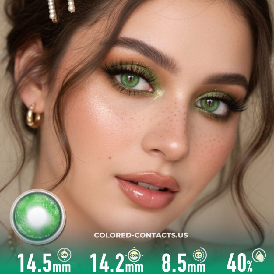 Cloud Mist Firefly Green Contacts | 4-Lens Pack