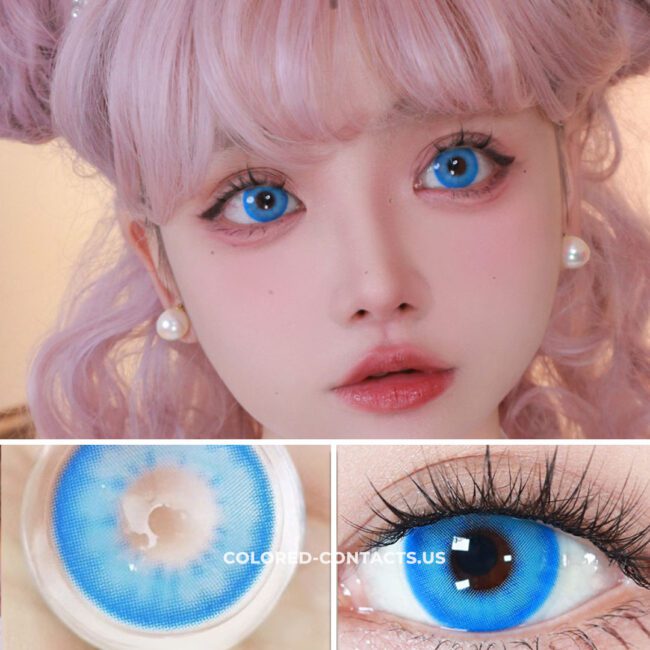 Dream Lotus Blue Colored Contacts | 4-Lens Pack Premium Colored Contact Lenses