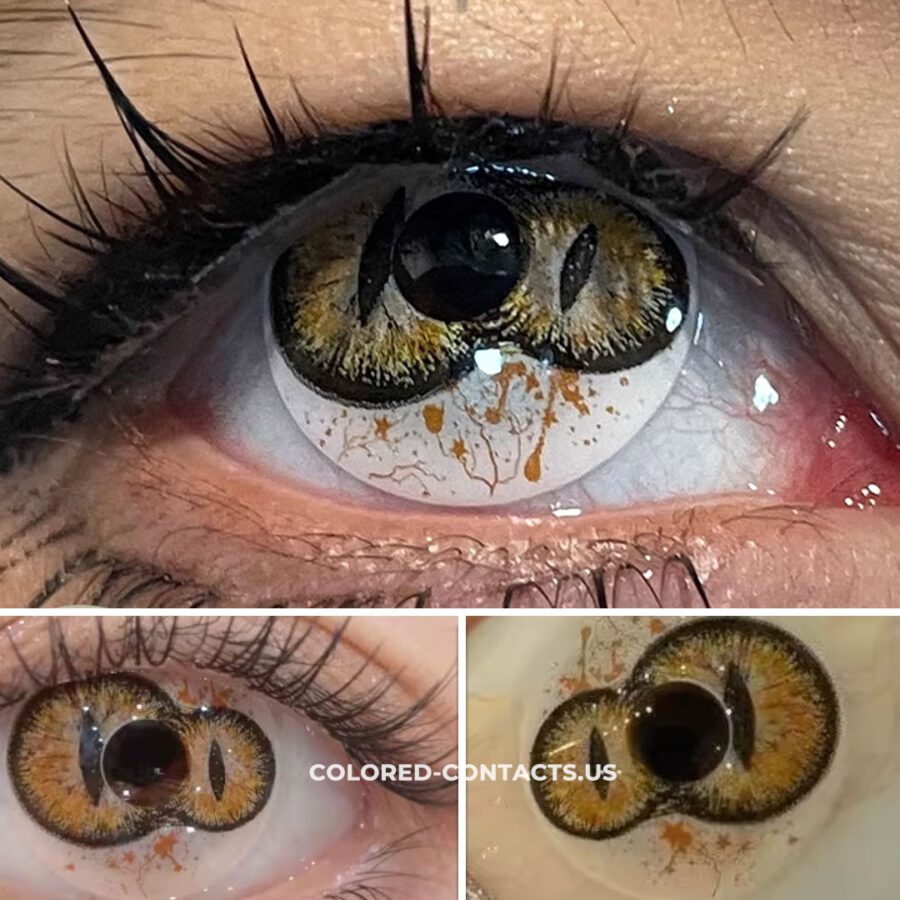 Golden Horror Double Pupil Contact Lenses | 4-Lens Pack - Image 2