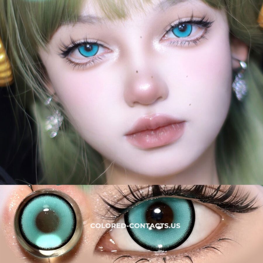 Grass Type Teal Green Colored Contacts | 4-Lens Pack - Image 2