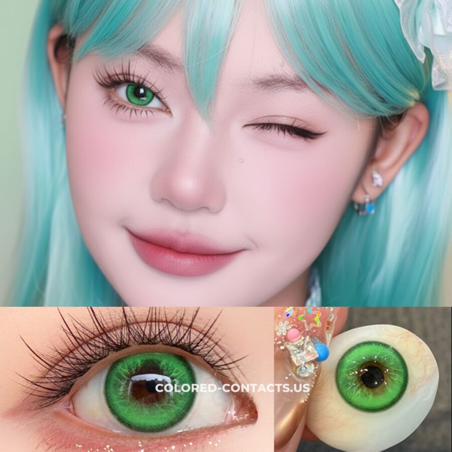 Green Butterfly Emerald Contact Lenses | 4-Lens Pack - Image 2