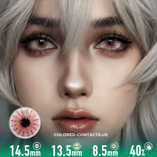Pink Spider Web Colored Contacts  | 4-Piece Set