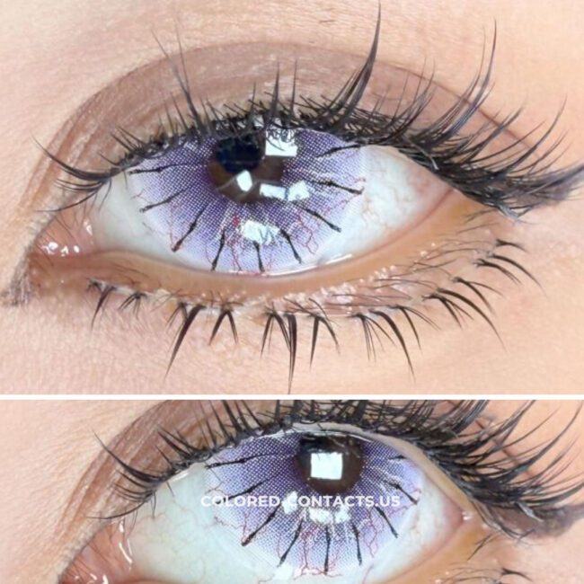 Purple Spider Web Colored Contacts | 4-Piece Set - Colored Contacts Purple Spider Web Colored Contacts | 4-Piece Set Premium Colored Contact Lenses