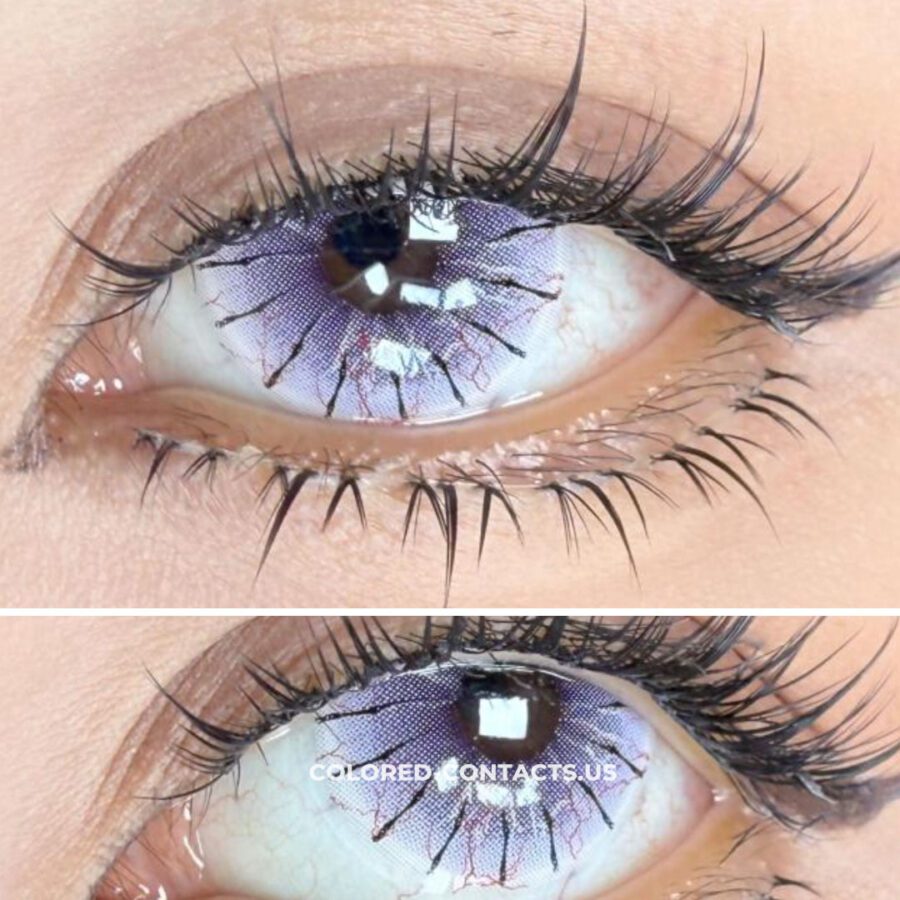 Purple Spider Web Colored Contacts  | 4-Piece Set - Image 2