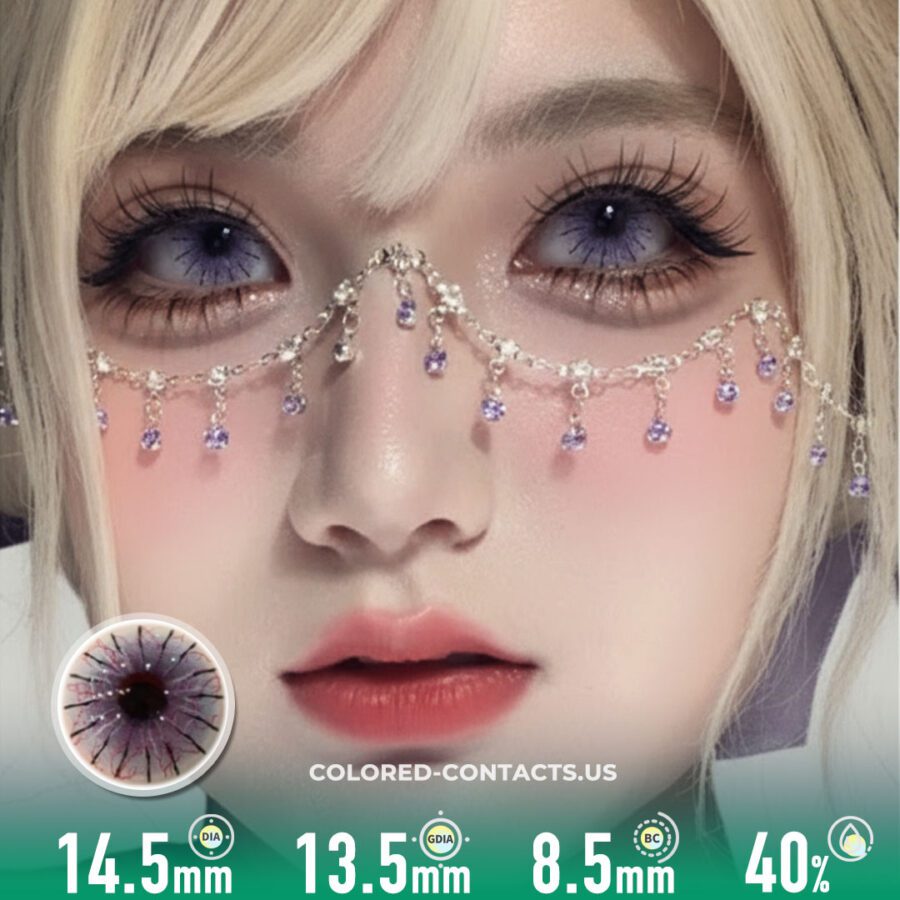 Purple Spider Web Colored Contacts  | 4-Piece Set