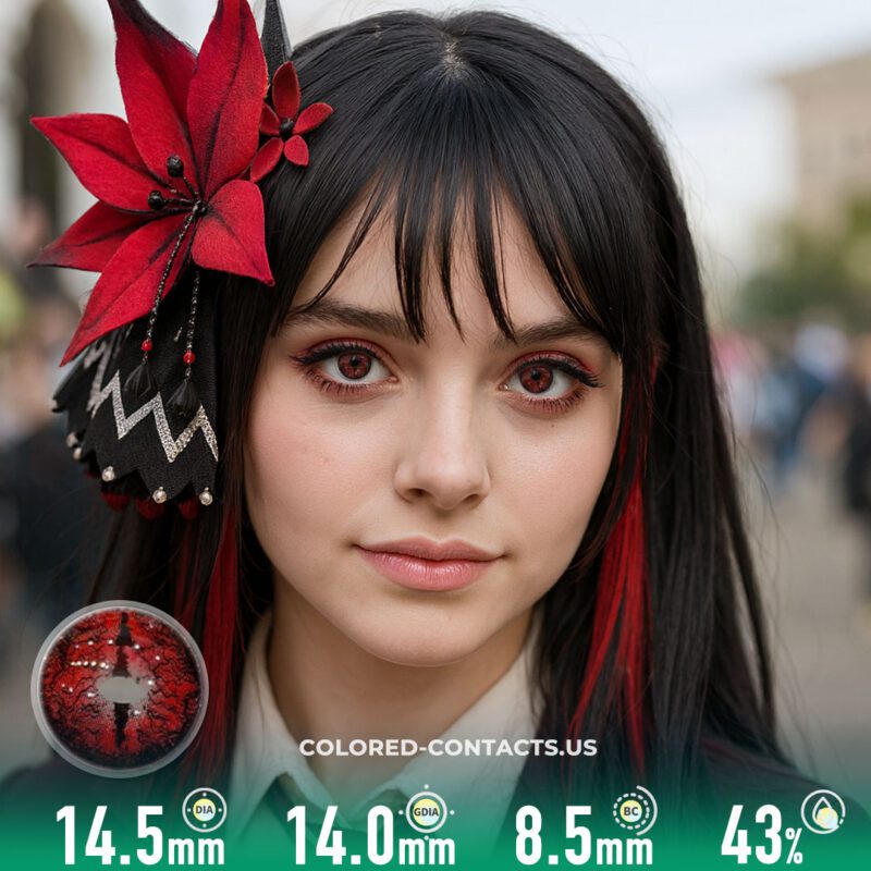 Products - Colored Contacts Red Insect Horror Slit Pupil Contact Lenses | 4-Lens Pack