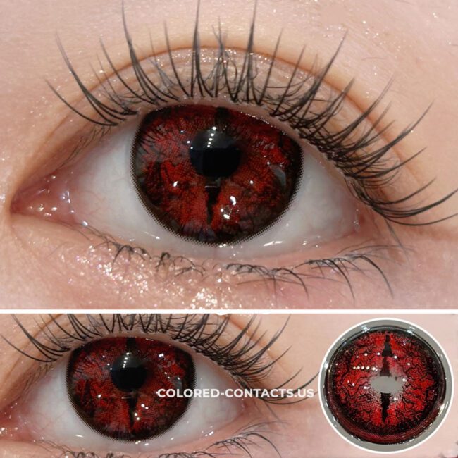 Red Insect Horror Slit Pupil Contact Lenses | 4-Lens Pack - Colored Contacts Red Insect Horror Slit Pupil Contact Lenses | 4-Lens Pack Premium Colored Contact Lenses