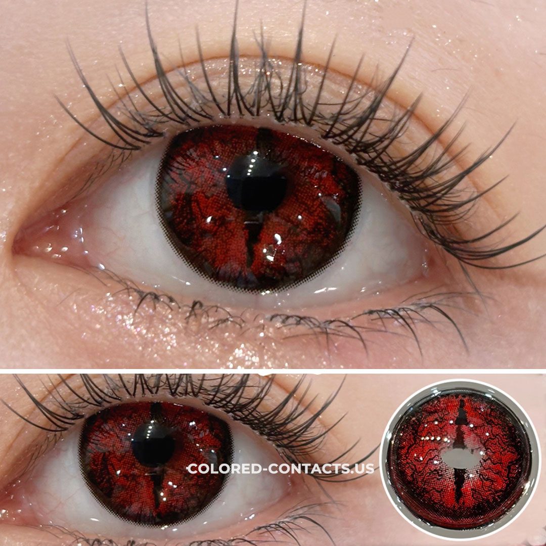 Red Insect Horror Slit Pupil Contact Lenses | 4-Lens Pack - Colored Contacts Red Insect Horror Slit Pupil Contact Lenses | 4-Lens Pack - Image 2