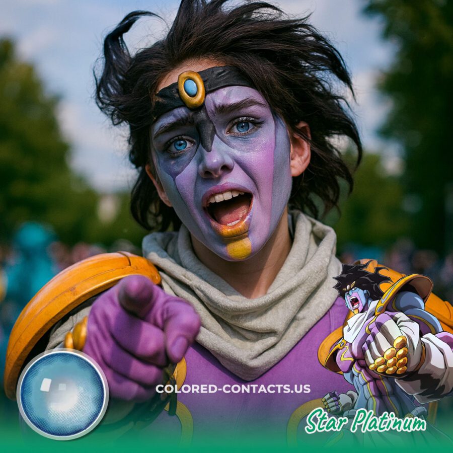 Star Platinum Cosplay Contact Lenses