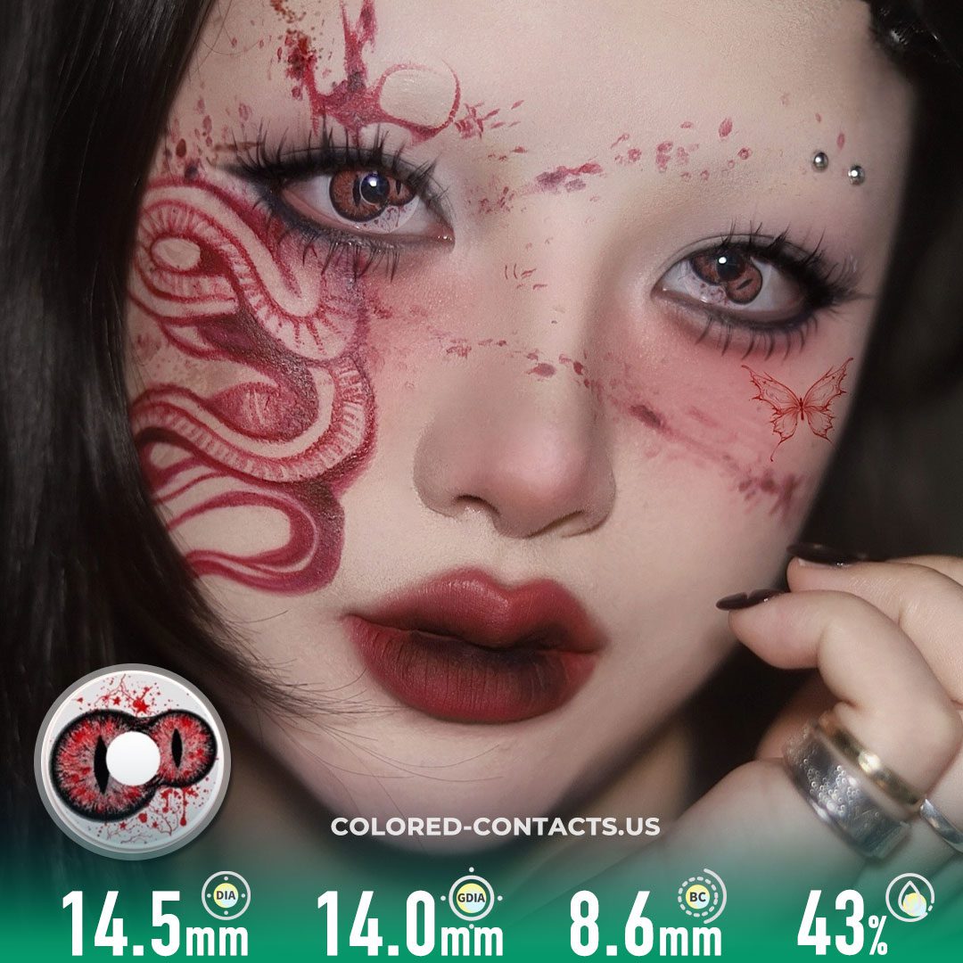 Twin Blood Pupil Contact Lenses | 4-Lens Pack - Colored Contacts Twin Blood Pupil Contact Lenses | 4-Lens Pack - Image 2