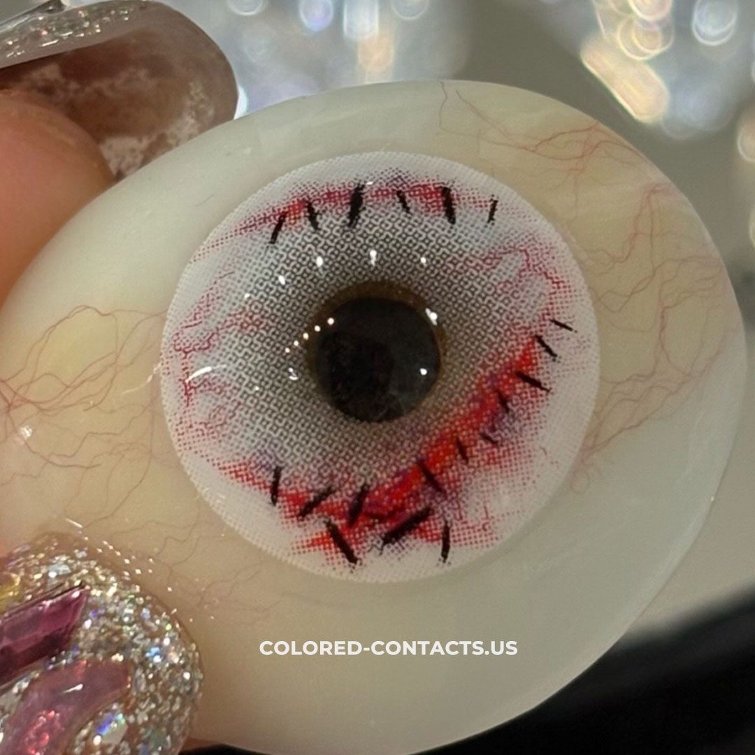 White Baseball Puppeteer Crazy Contact Lenses | 4-Lens Pack - Colored Contacts White Baseball Puppeteer Crazy Contact Lenses | 4-Lens Pack - Image 3