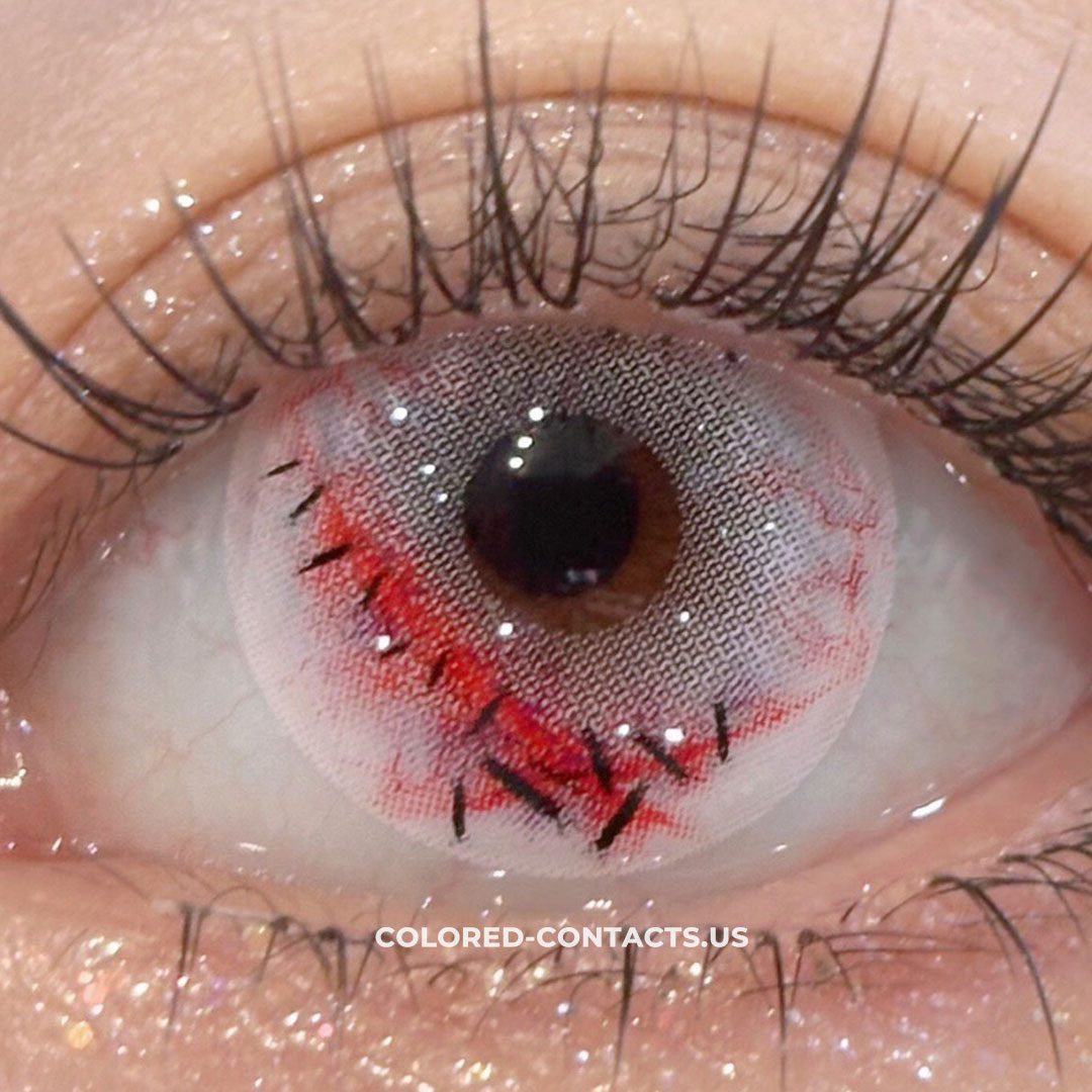 White Baseball Puppeteer Crazy Contact Lenses | 4-Lens Pack - Colored Contacts White Baseball Puppeteer Crazy Contact Lenses | 4-Lens Pack - Image 2