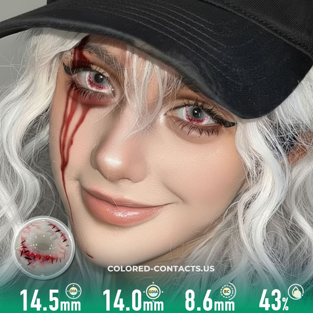 White Baseball Puppeteer Crazy Contact Lenses | 4-Lens Pack - Colored Contacts White Baseball Puppeteer Crazy Contact Lenses | 4-Lens Pack