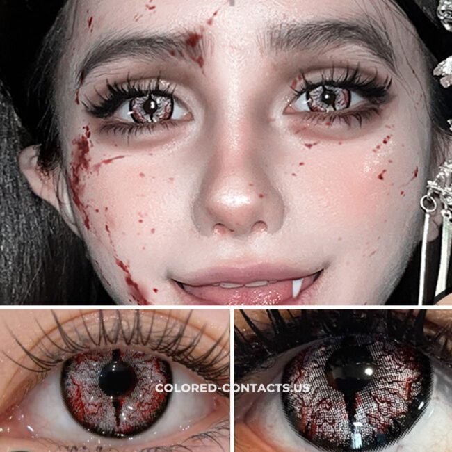 White Insect Horror Slit Pupil Contact Lenses | 4-Lens Pack - Colored Contacts White Insect Horror Slit Pupil Contact Lenses | 4-Lens Pack Premium Colored Contact Lenses