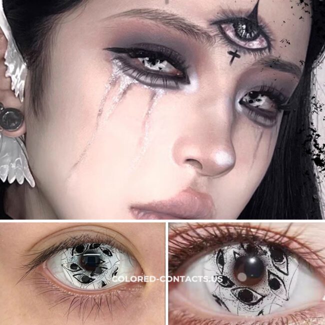 White Multi-Eye Horror Contact Lenses | 4-Lens Pack - Colored Contacts White Multi-Eye Horror Contact Lenses | 4-Lens Pack Premium Colored Contact Lenses