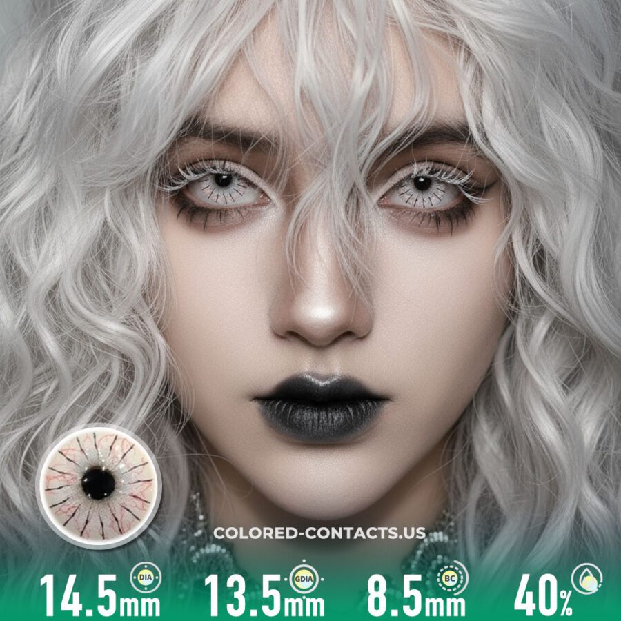 White Spider Web Colored Contacts  | 4-Piece Set