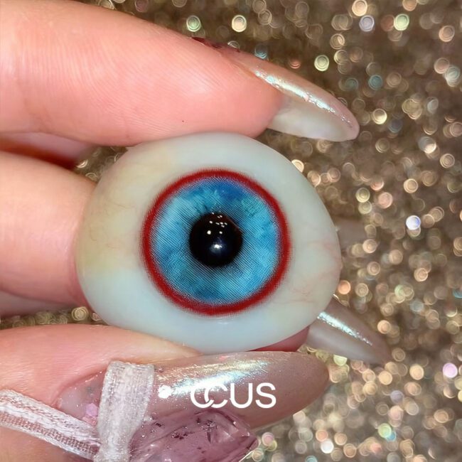 Red Rim Ice Blue Colored Contacts - Ccus | Premium Colored Contacts Red Rim Ice Blue Colored Contacts