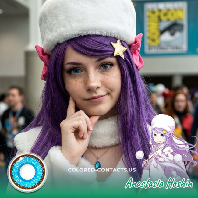 Anastasia Hoshin Cosplay Contact Lenses for an Elegant Blue-Eyed Merchant Look