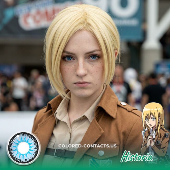 Historia Cosplay Contact Lenses for a Royal Blue-Eyed Transformation