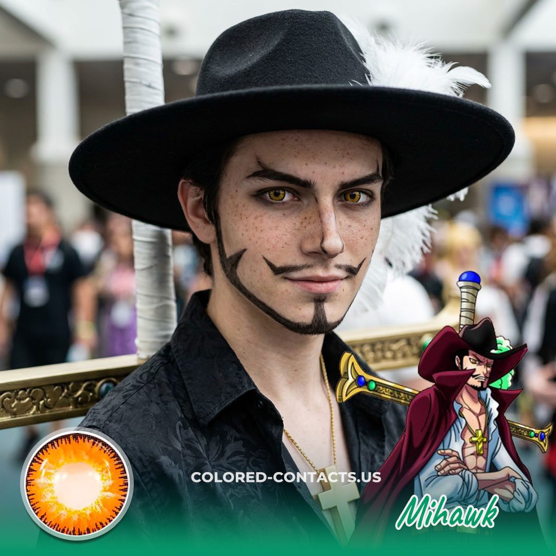 Mihawk Cosplay Contact Lenses - Ccus Eyewear | Premium Colored Contacts These Dracule Mihawk Cosplay Contact Lenses Are About To Give You That Ultimate World'S Strongest Swordsman Energy