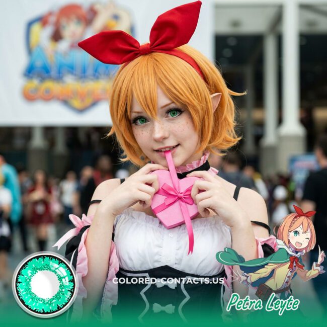 Petra Leyte Cosplay Contact Lenses for a Sweet Gemstone-Green Maid Look