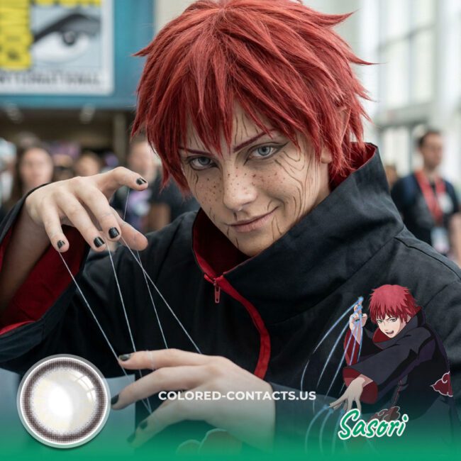 Sasori Cosplay Contact Lenses for a Haunting Grey-Eyed Puppet Master Look