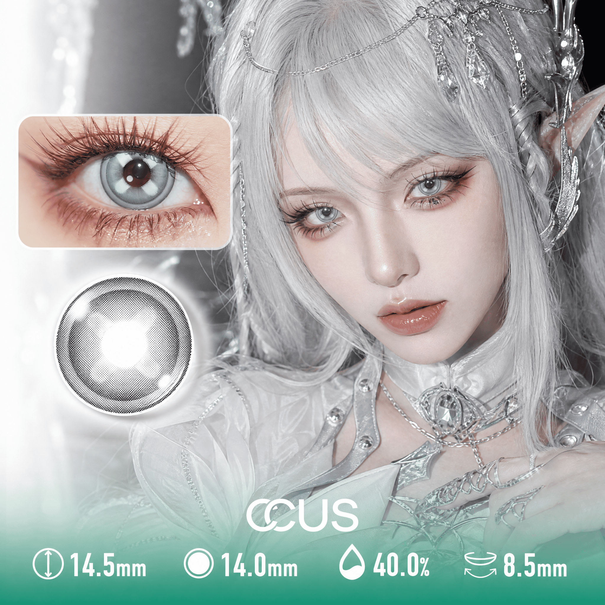 Silver Survival Cosplay Contact Lenses - Ccus Eyewear · Premium Colored Contacts Silver Survival Cosplay Contact Lenses