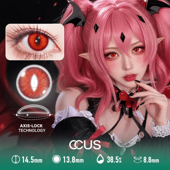 Red Vertical Slit Dragon Cosplay Contact Lenses