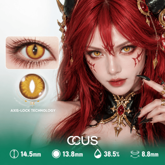 Gold Vertical Slit Beast Cosplay Contact Lenses
