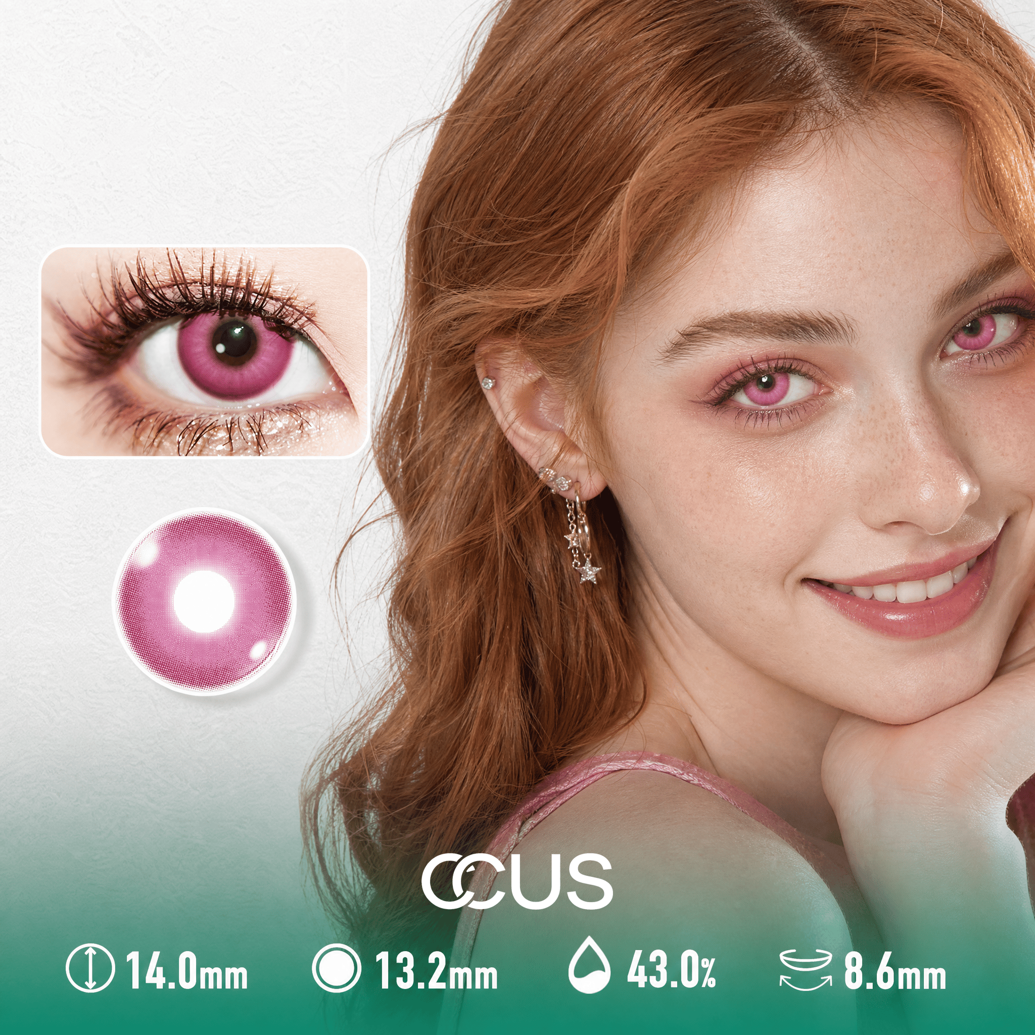 Rose Nebula Pink Contact Lenses - Ccus Eyewear · Premium Colored Contacts Rose Nebula Pink Contact Lenses