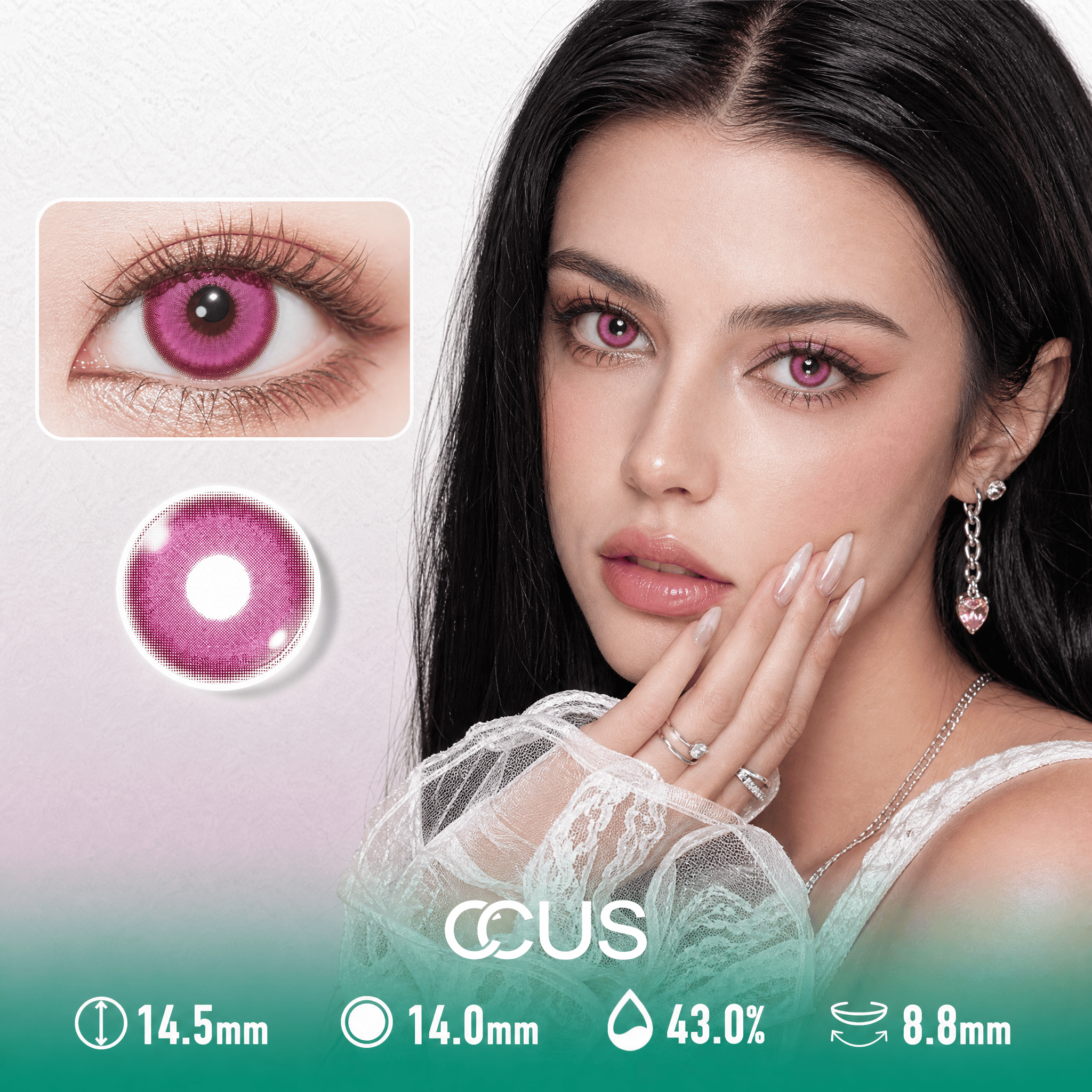 Magenta Bloom Rose Pink Contact Lenses - Ccus Eyewear · Premium Colored Contacts Magenta Bloom Rose Pink Contact Lenses