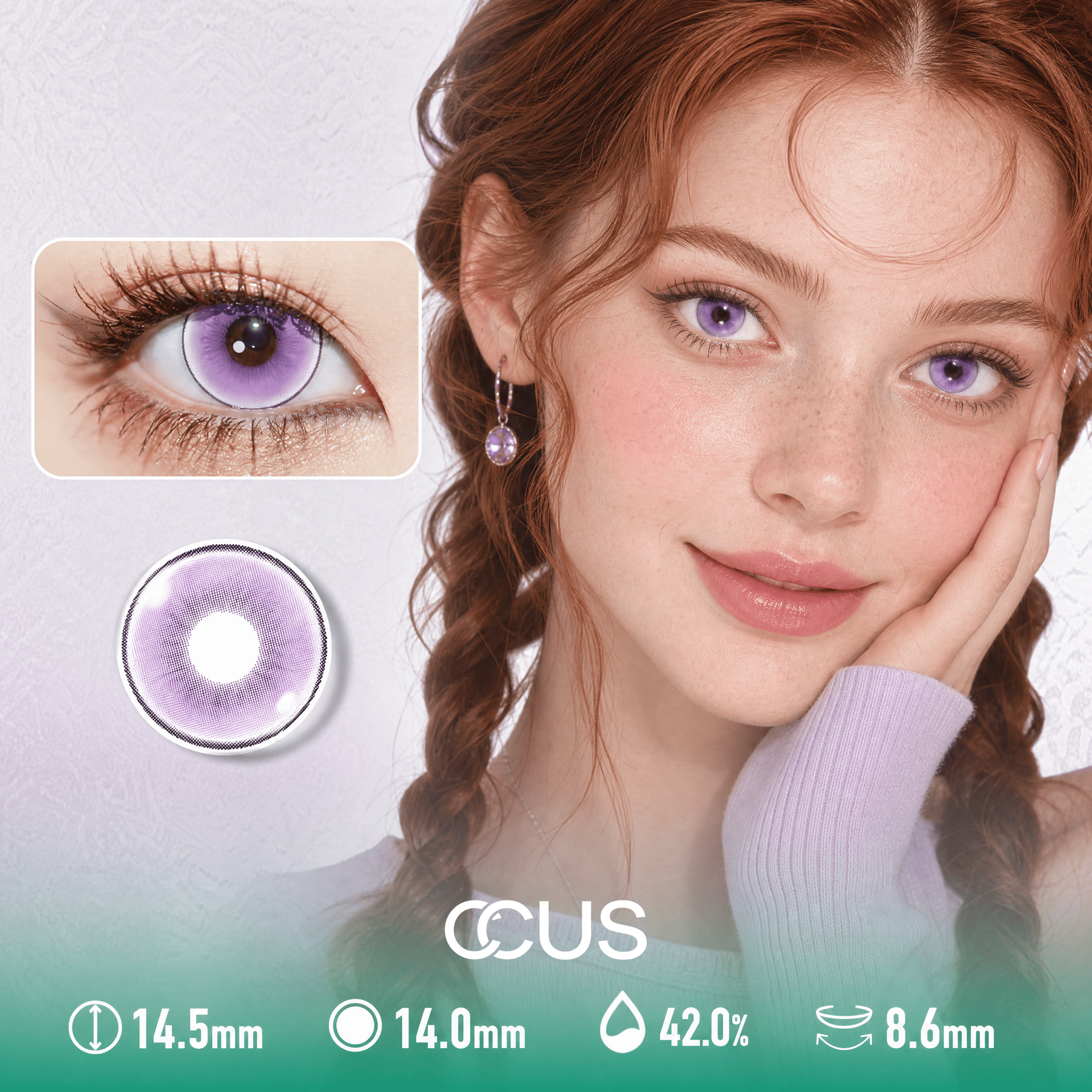 Paris Opal Plum Purple Contact Lenses - Ccus Eyewear · Premium Colored Contacts Paris Opal Plum Purple Contact Lenses