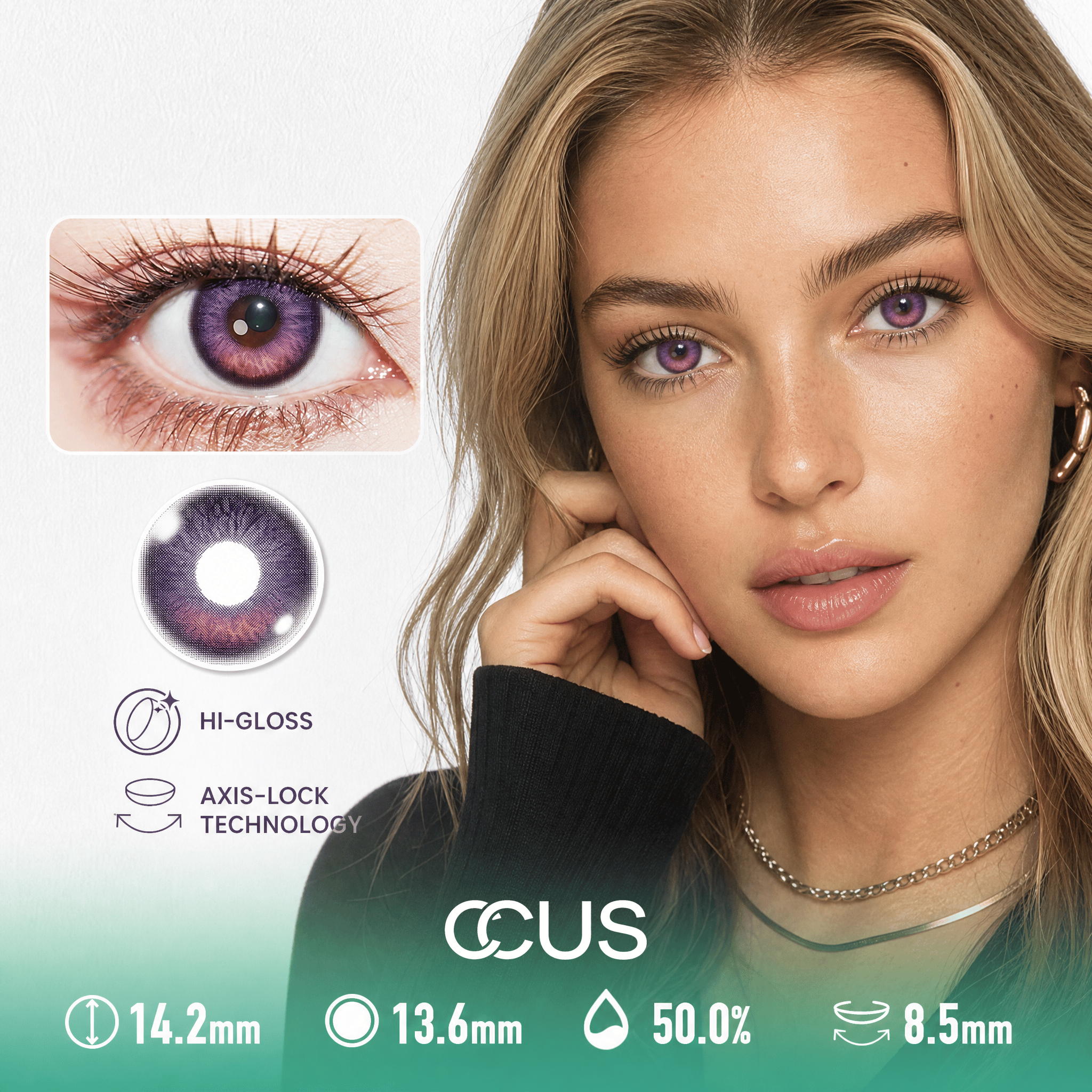 Cloud Iris Purple Contact Lenses - Ccus Eyewear · Premium Colored Contacts Cloud Iris Purple Contact Lenses