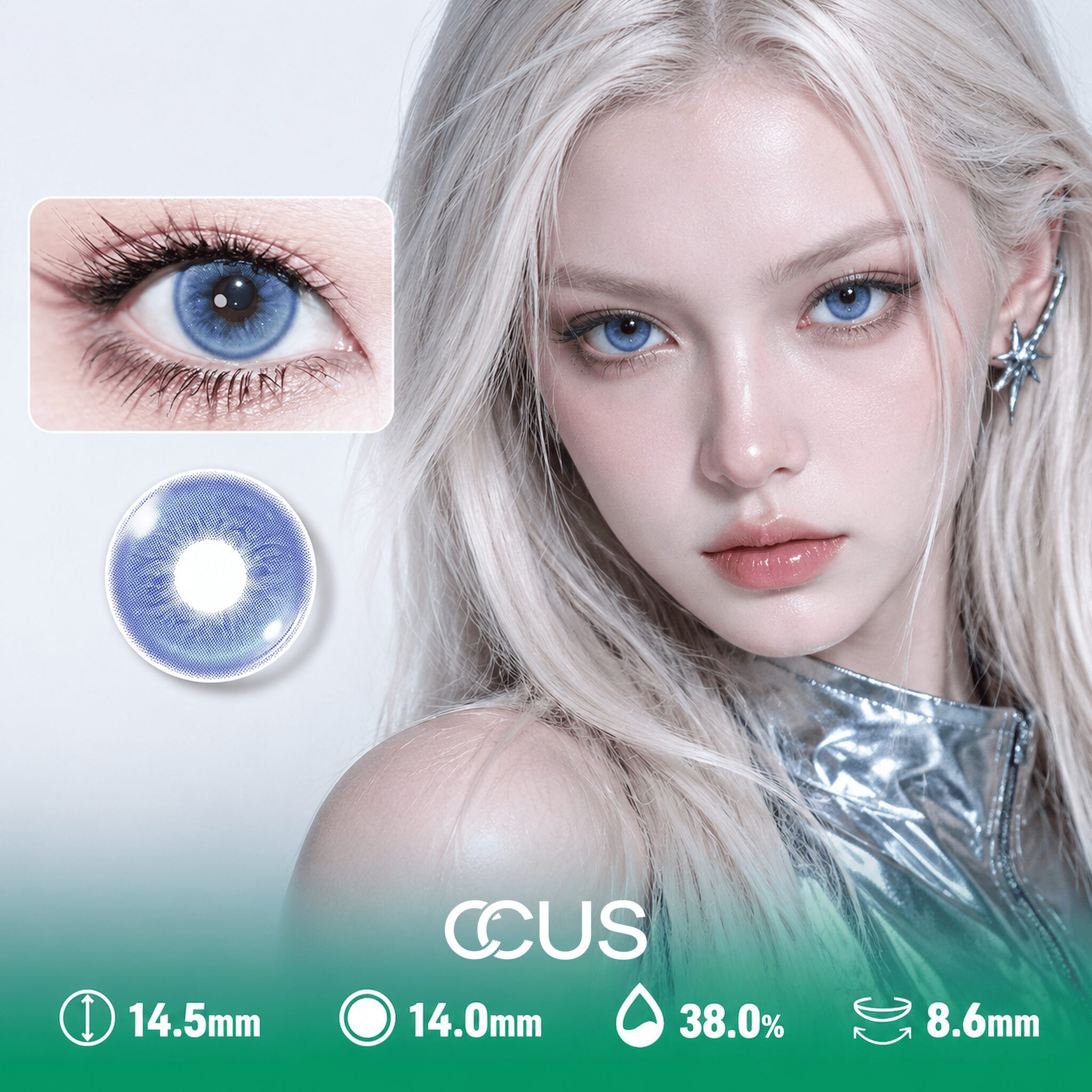 Aurora Mist Ice Blue Contact Lenses